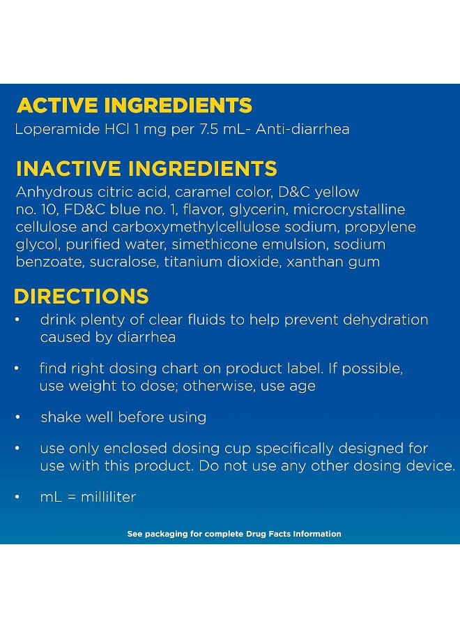Imodium A D Children's Liquid Anti Diarrheal Medicine Loperamide Hydrochloride Mint Flavour, 4 fl. oz - Image 4